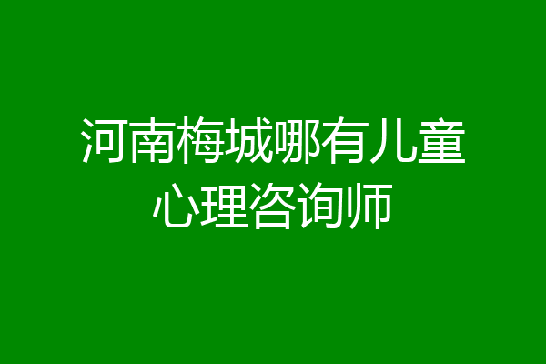 河南梅城哪有儿童心理咨询师
