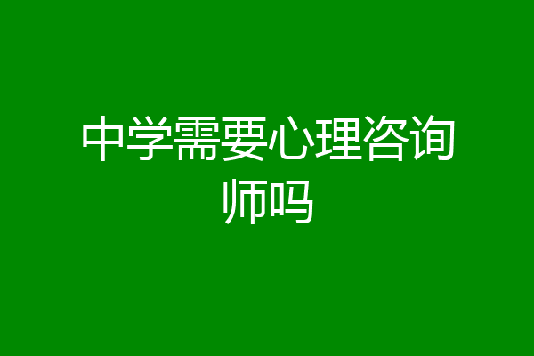 中学需要心理咨询师吗