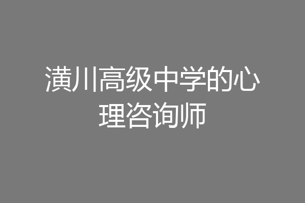 潢川高级中学的心理咨询师