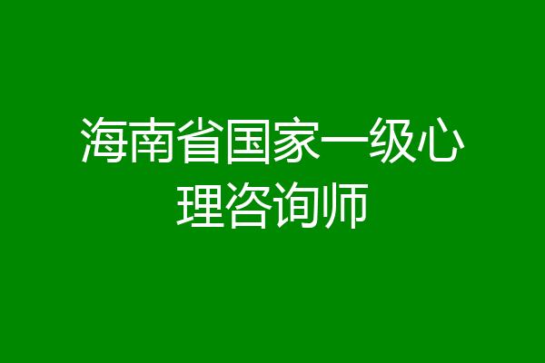 海南省国家一级心理咨询师