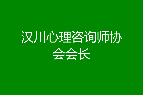 汉川心理咨询师协会会长