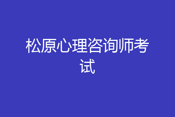 松原心理咨询师考试