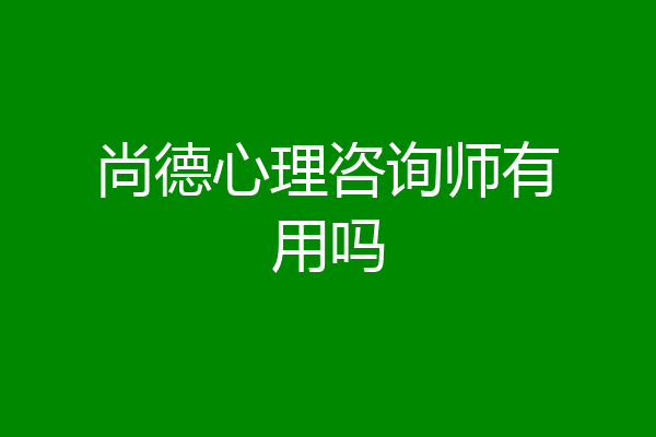 尚德心理咨询师有用吗