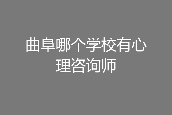 曲阜哪个学校有心理咨询师