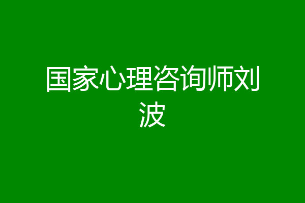 国家心理咨询师刘波