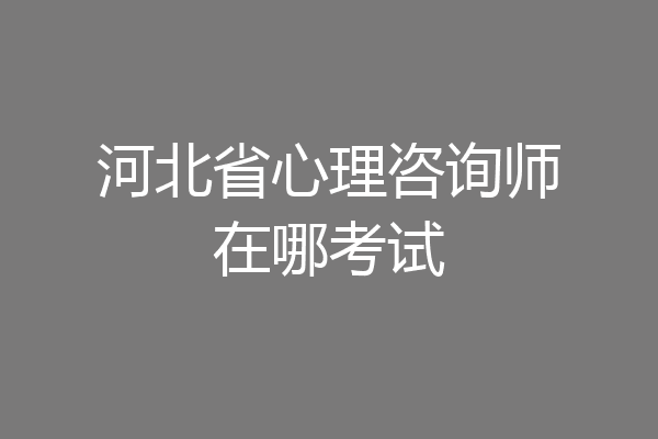 河北省心理咨询师在哪考试