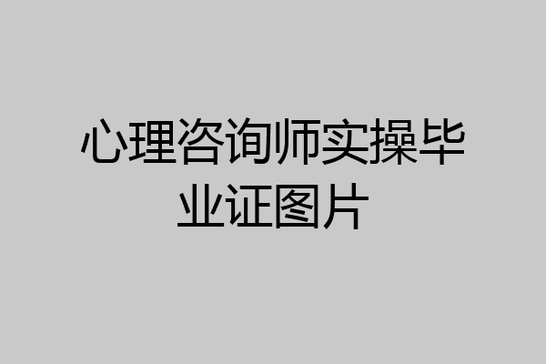 心理咨询师实操毕业证图片