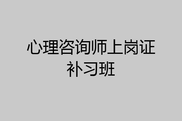 心理咨询师上岗证补习班