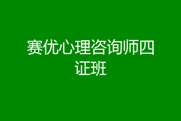 赛优心理咨询师四证班