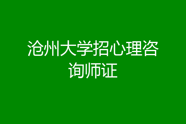 沧州大学招心理咨询师证