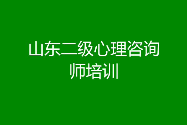 山东二级心理咨询师培训