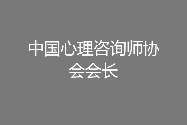 中国心理咨询师协会会长