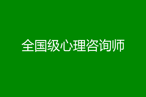 全国级心理咨询师