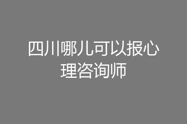 四川哪儿可以报心理咨询师