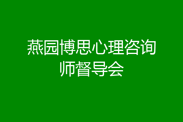 燕园博思心理咨询师督导会