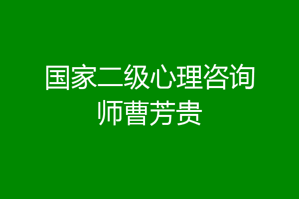 国家二级心理咨询师曹芳贵