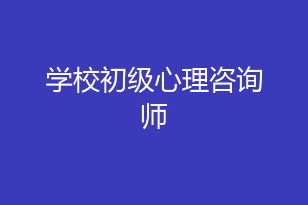 学校初级心理咨询师