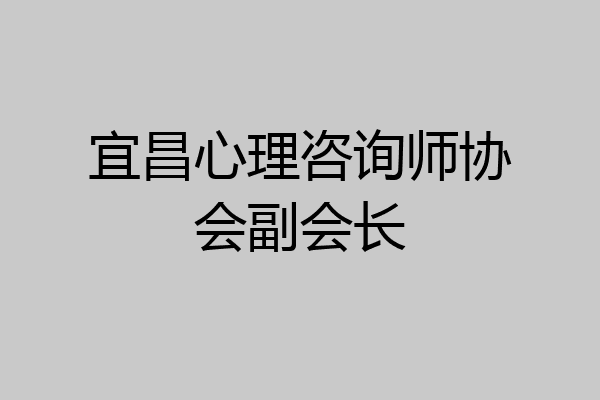 宜昌心理咨询师协会副会长