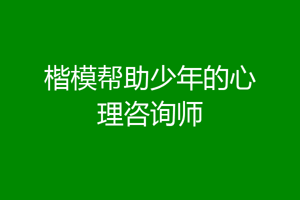 楷模帮助少年的心理咨询师