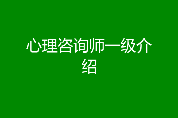 心理咨询师一级介绍