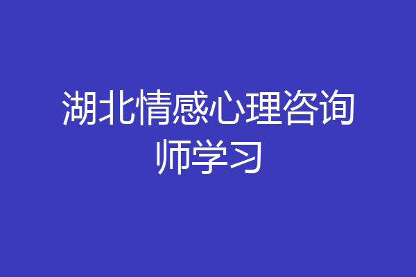 湖北情感心理咨询师学习