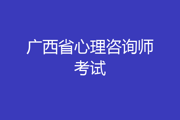 广西省心理咨询师考试