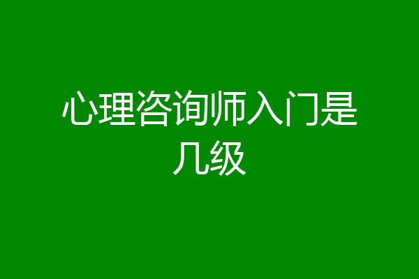 心理咨询师入门是几级