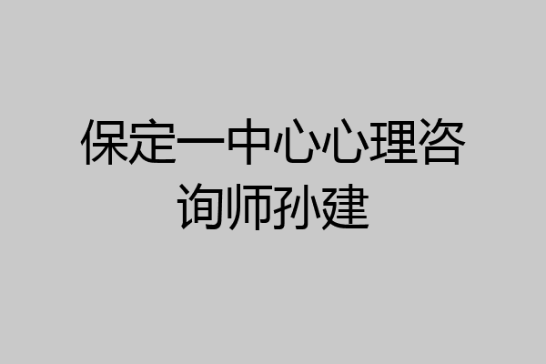 保定一中心心理咨询师孙建