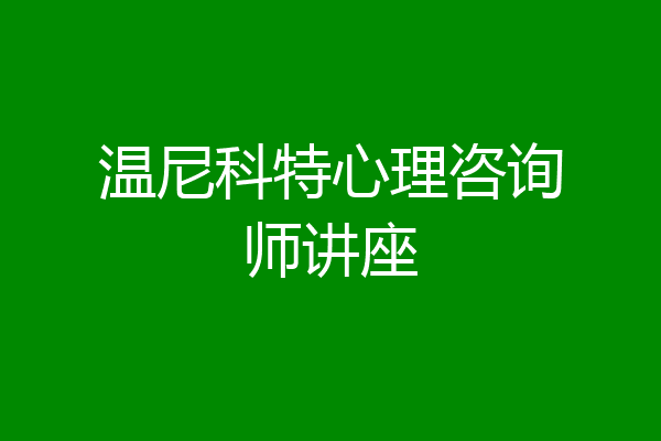 温尼科特心理咨询师讲座