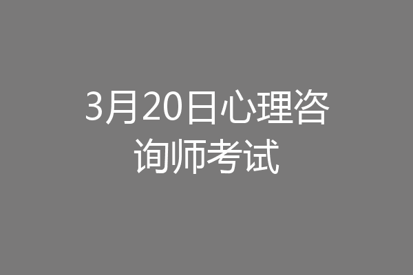 3月20日心理咨询师考试