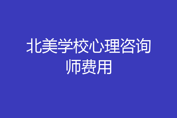 北美学校心理咨询师费用