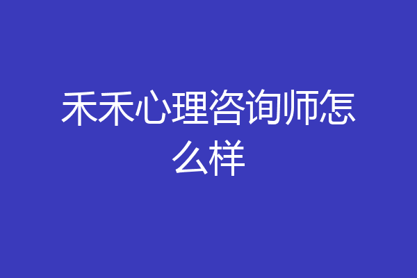 禾禾心理咨询师怎么样