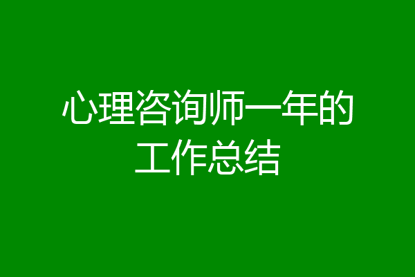 心理咨询师一年的工作总结