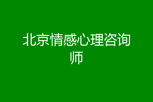 北京情感心理咨询师