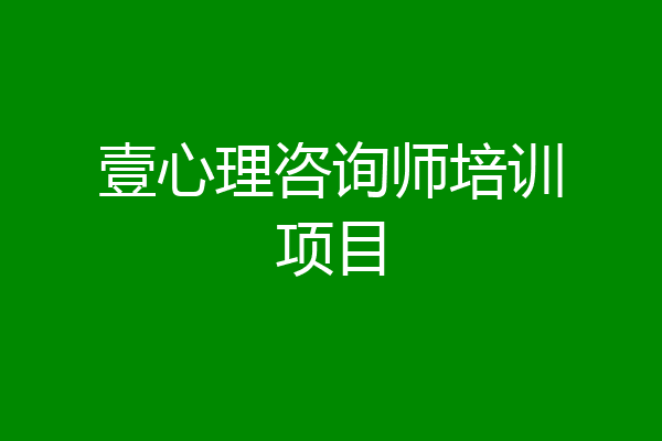 壹心理咨询师培训项目