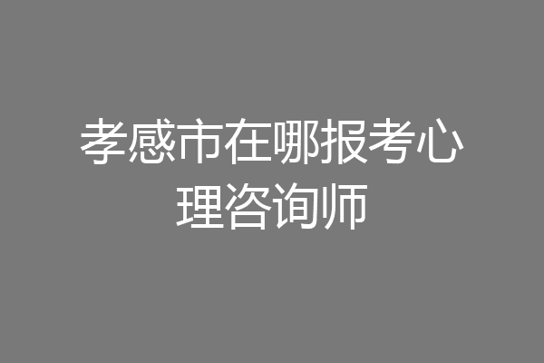 孝感市在哪报考心理咨询师