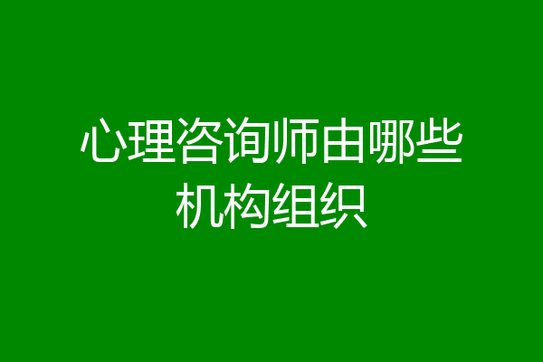 心理咨询师由哪些机构组织