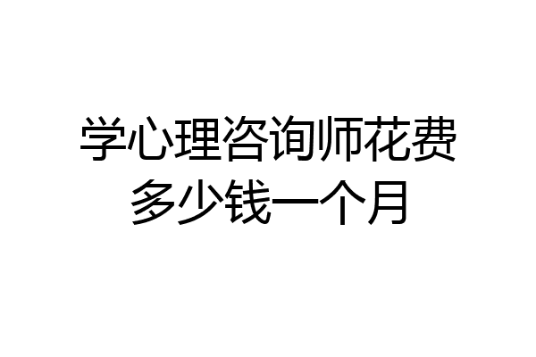 学心理咨询师花费多少钱一个月