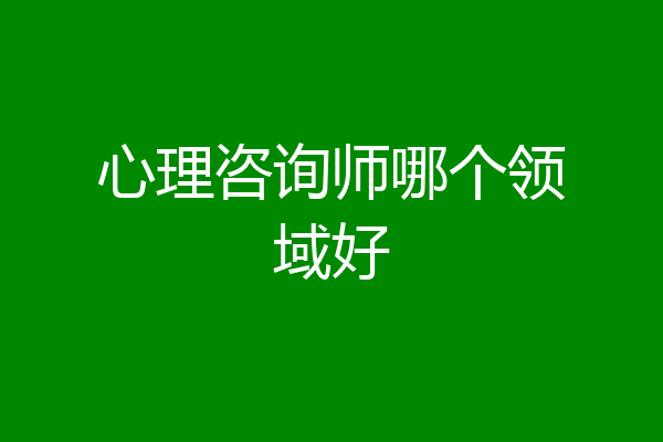 心理咨询师哪个领域好