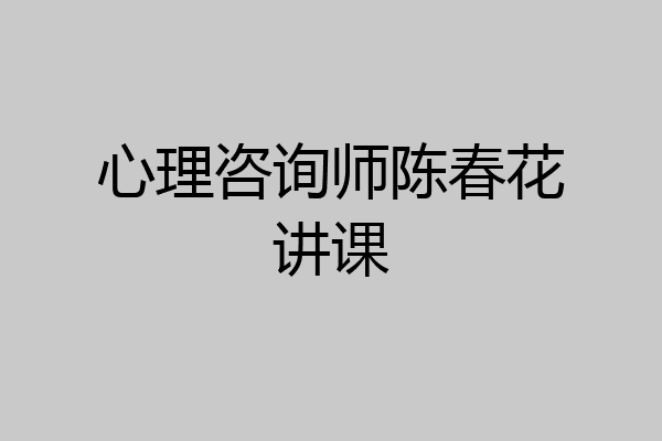 心理咨询师陈春花讲课