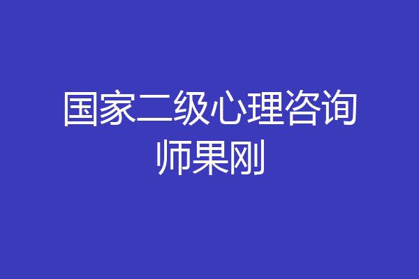 国家二级心理咨询师果刚