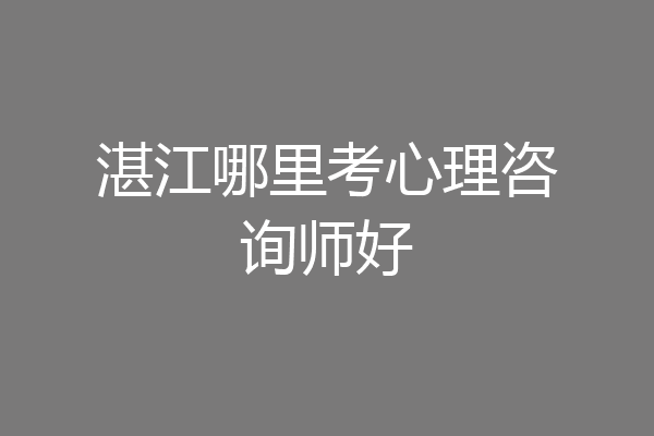 湛江哪里考心理咨询师好