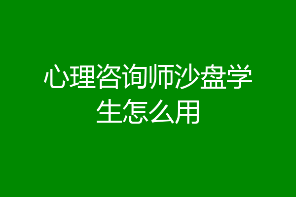 心理咨询师沙盘学生怎么用