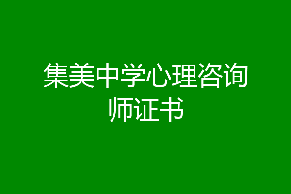 集美中学心理咨询师证书