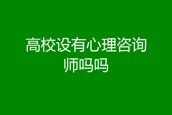 高校设有心理咨询师吗吗