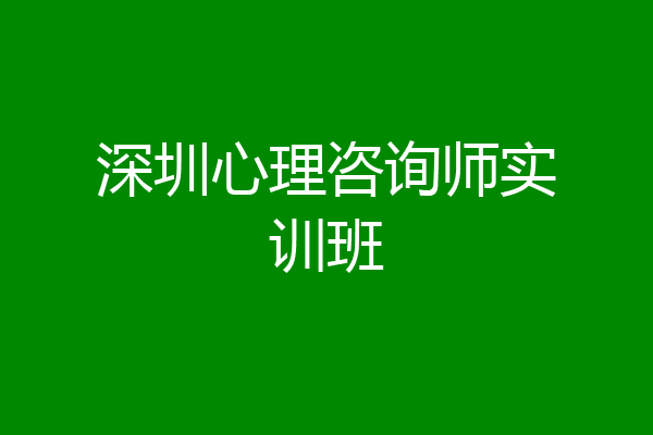 深圳心理咨询师实训班