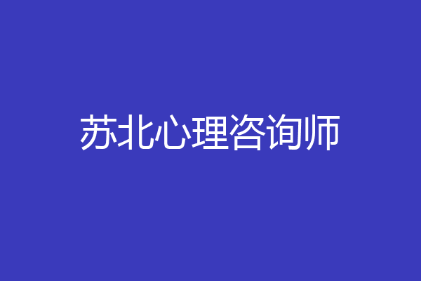 苏北心理咨询师