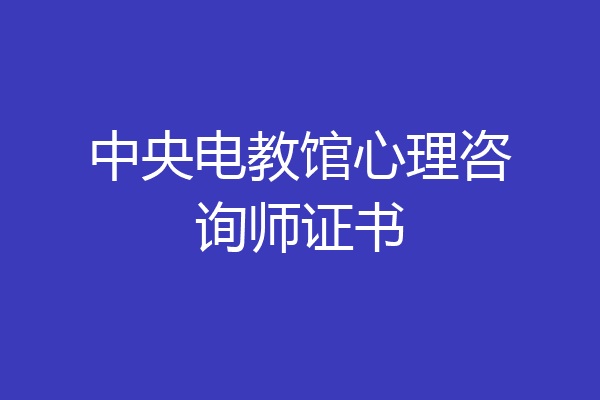 中央电教馆心理咨询师证书