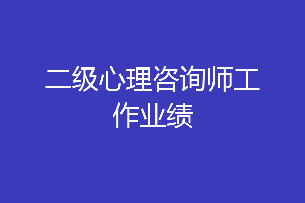 二级心理咨询师工作业绩