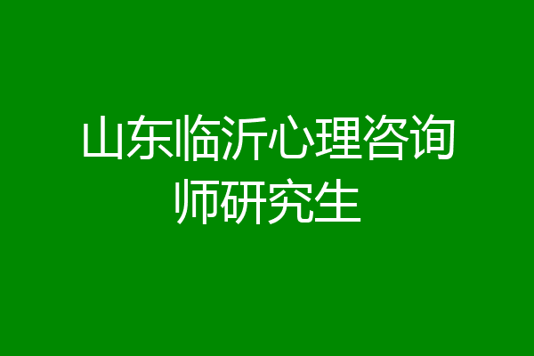 山东临沂心理咨询师研究生